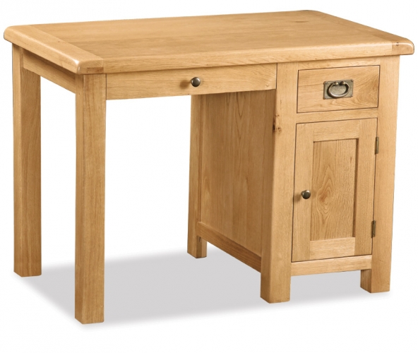 Country Rustic Waxed Oak Single Desk